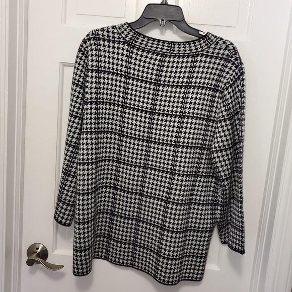 Calvin Klein Black Houndstooth Pullover Sweater Sz XL, Classic, Business Casual - Picture 8 of 9
